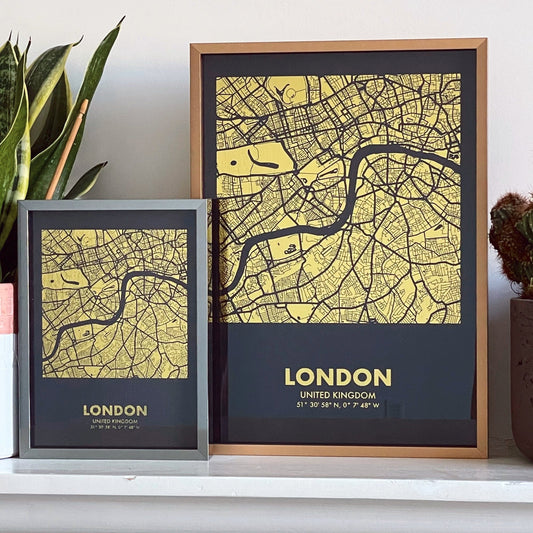 Custom Gold Foil Map Print | Personalised Location Art