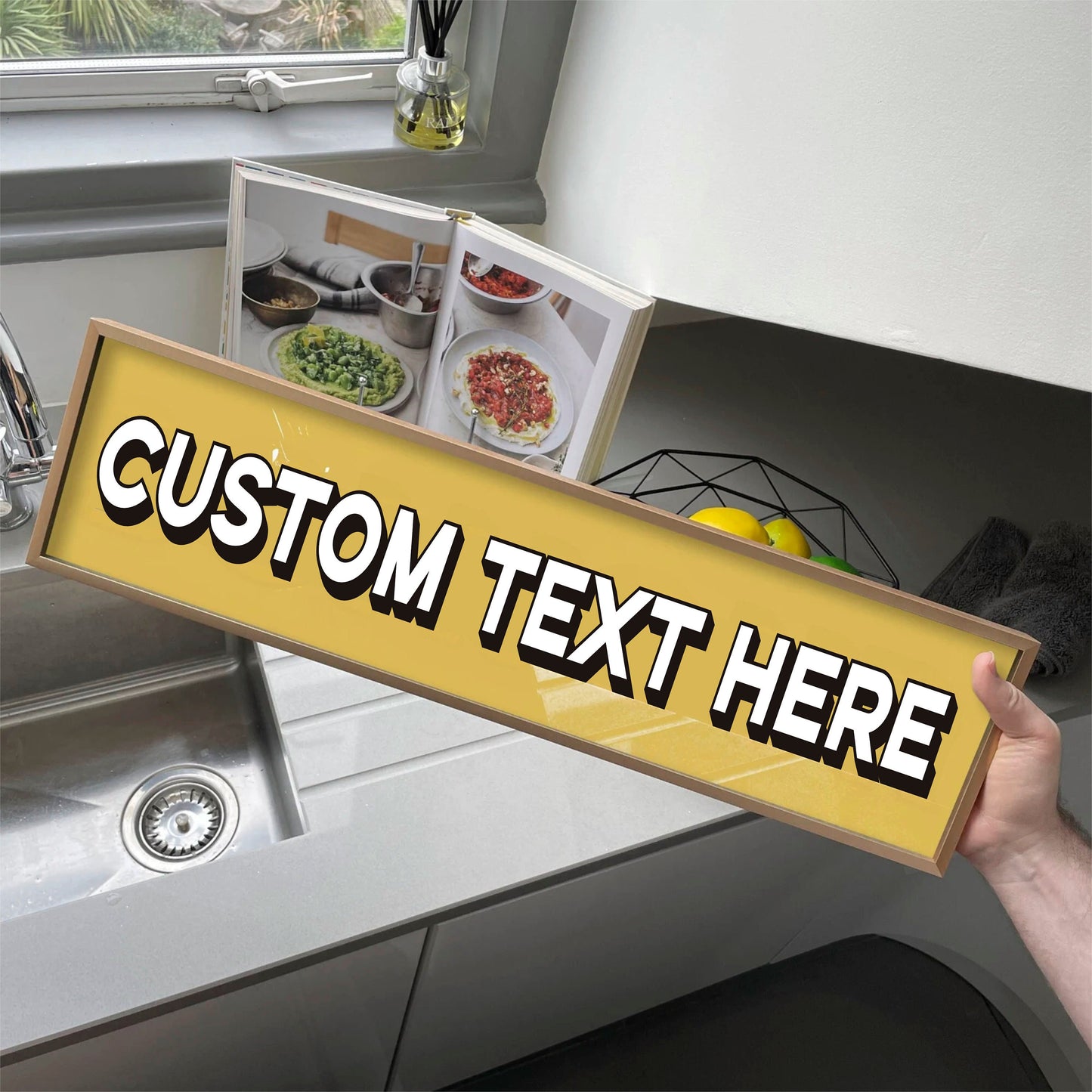 Custom Text Panoramic Print | Retro Bar & Gallery Wall Sign