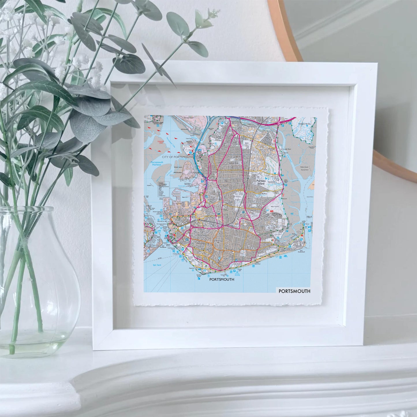 Personalised OS Map Print Float Mounted Frame