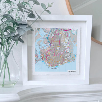 Personalised OS Map Print Float Mounted Frame