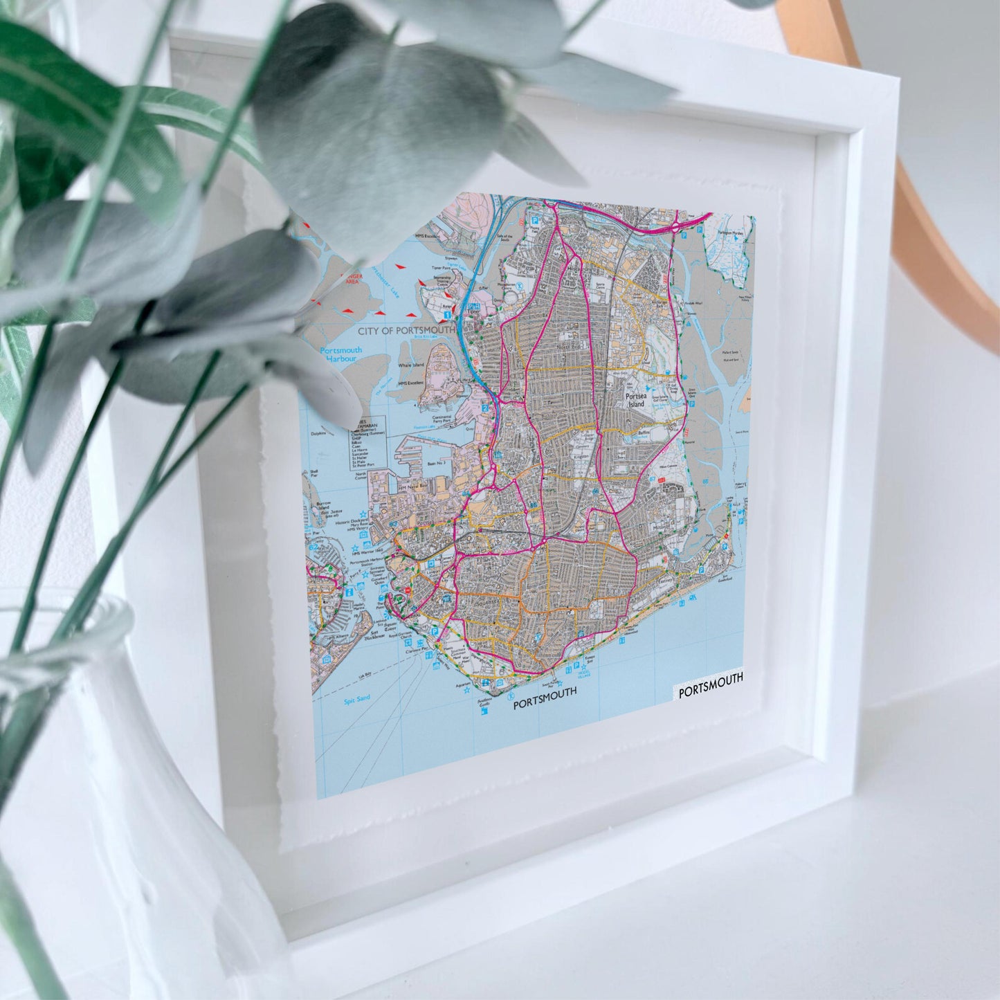 Personalised OS Map Print Float Mounted Frame