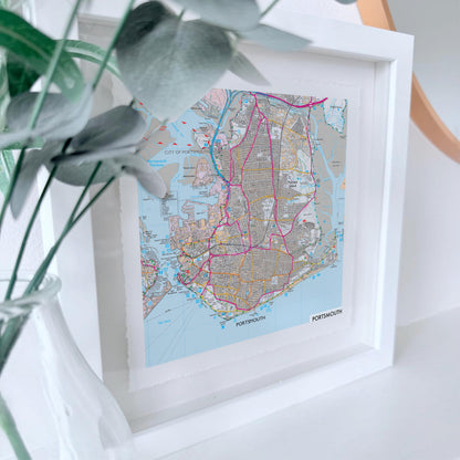 Personalised OS Map Print Float Mounted Frame