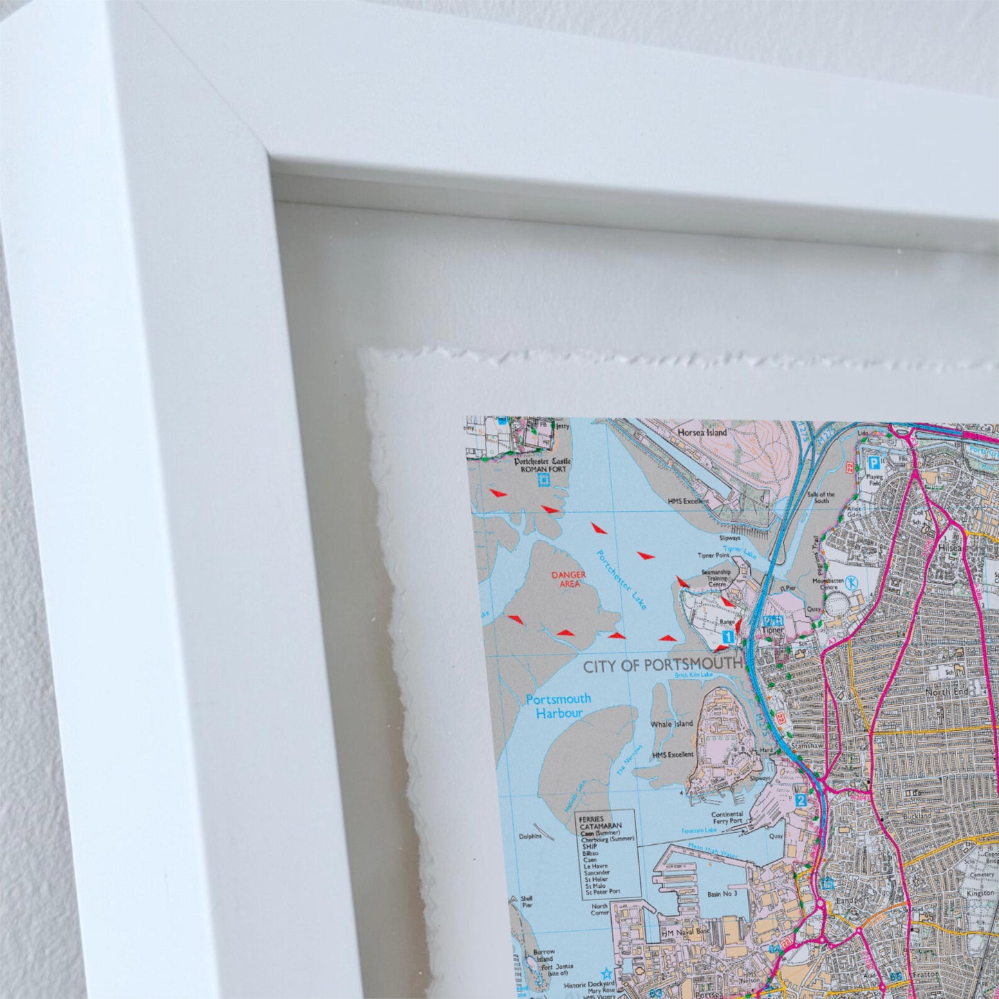 Personalised OS Map Print Float Mounted Frame