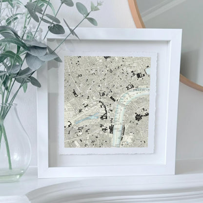 Personalised Old OS Map Print Float Mounted Frame