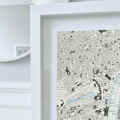 Personalised Old OS Map Print Float Mounted Frame