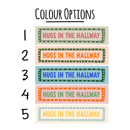 Hugs in The Hallway Panoramic Print | Funny Hallway Wall Art