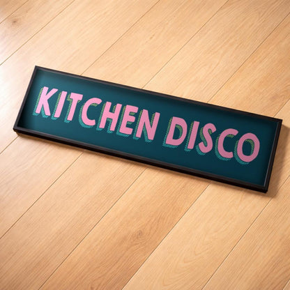 Kitchen Disco Retro Panoramic Wall Art Print, Bold Colourful New Home Decor