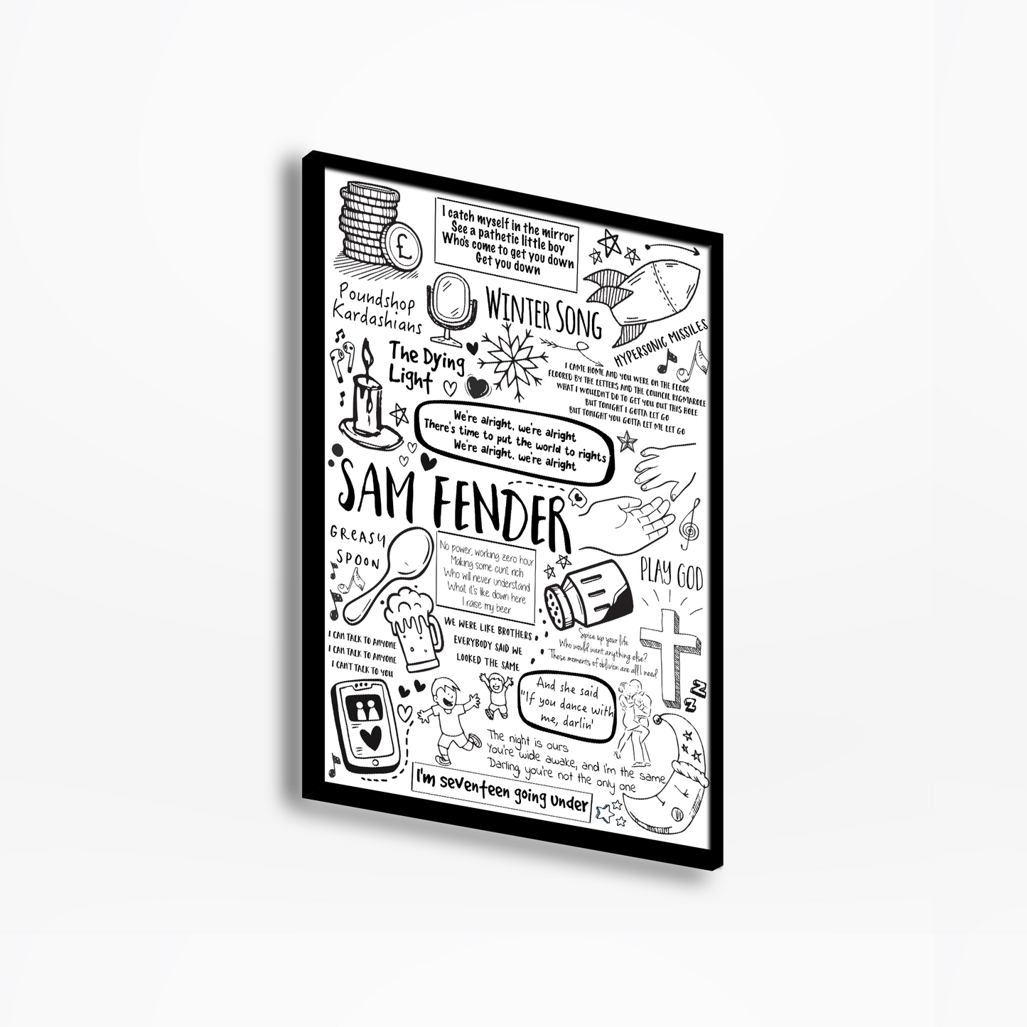 Sam Fender Lyric Album Print