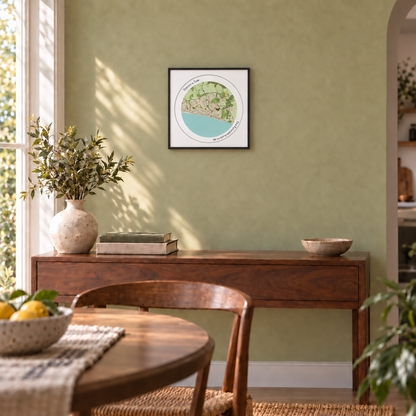 Personalised Circular Map Print — wider lifestyle view