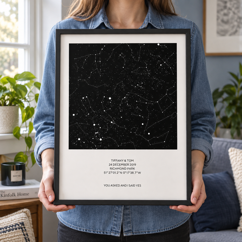 Personalised Night Sky Star Map Print — close lifestyle view