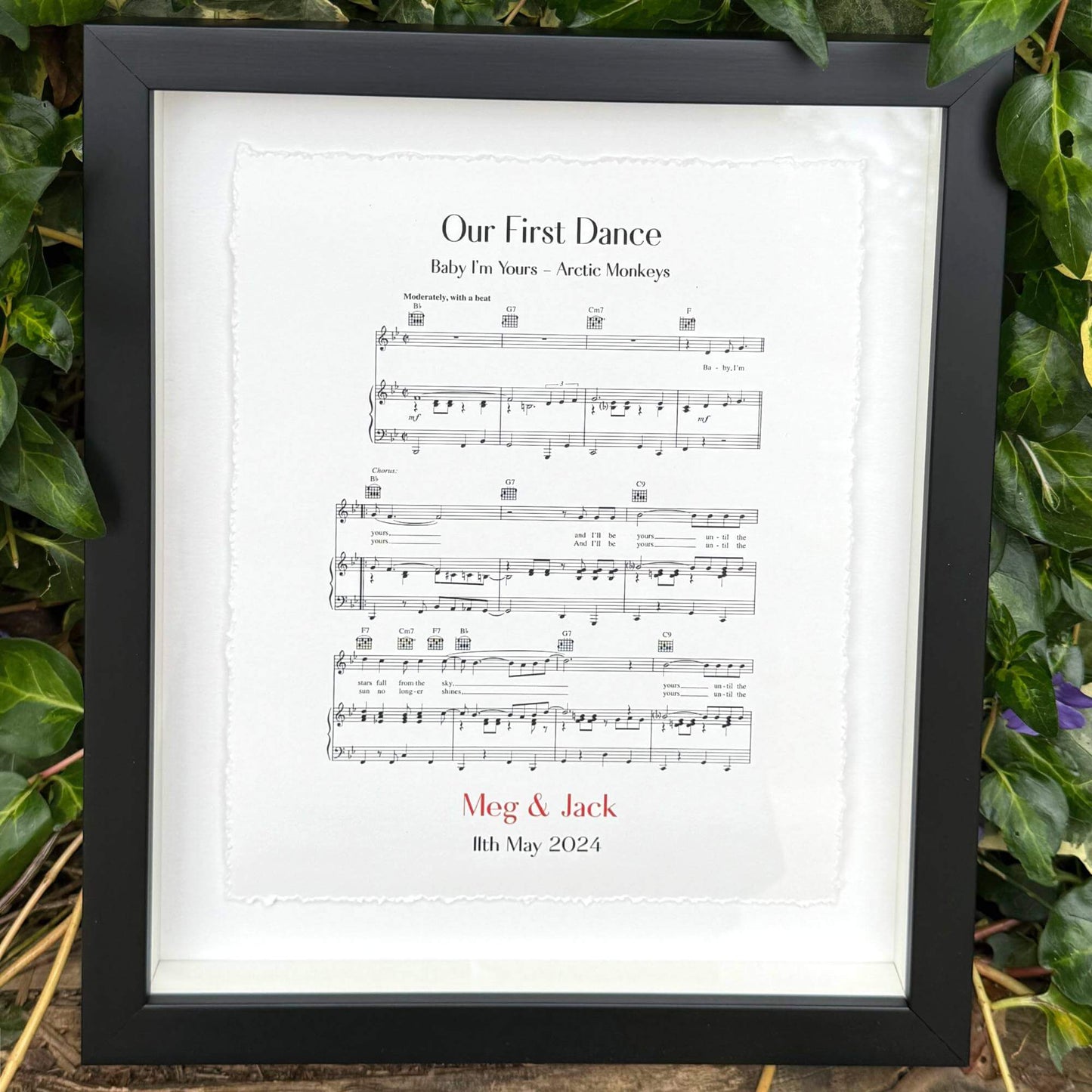 Personalised Sheet Music Handmade Sustainable Cotton Paper