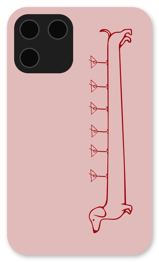 Weenies and Martinis Phone Case on an iPhone 17