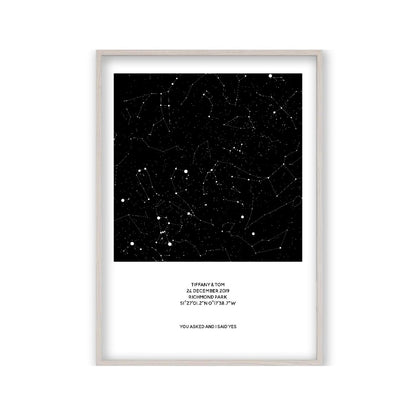 Personalised Night Sky Star Map Print