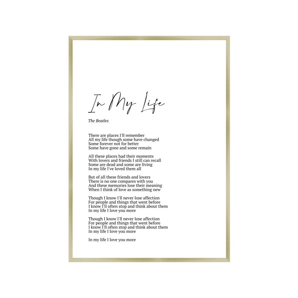 Personalised Song Lyrics Print