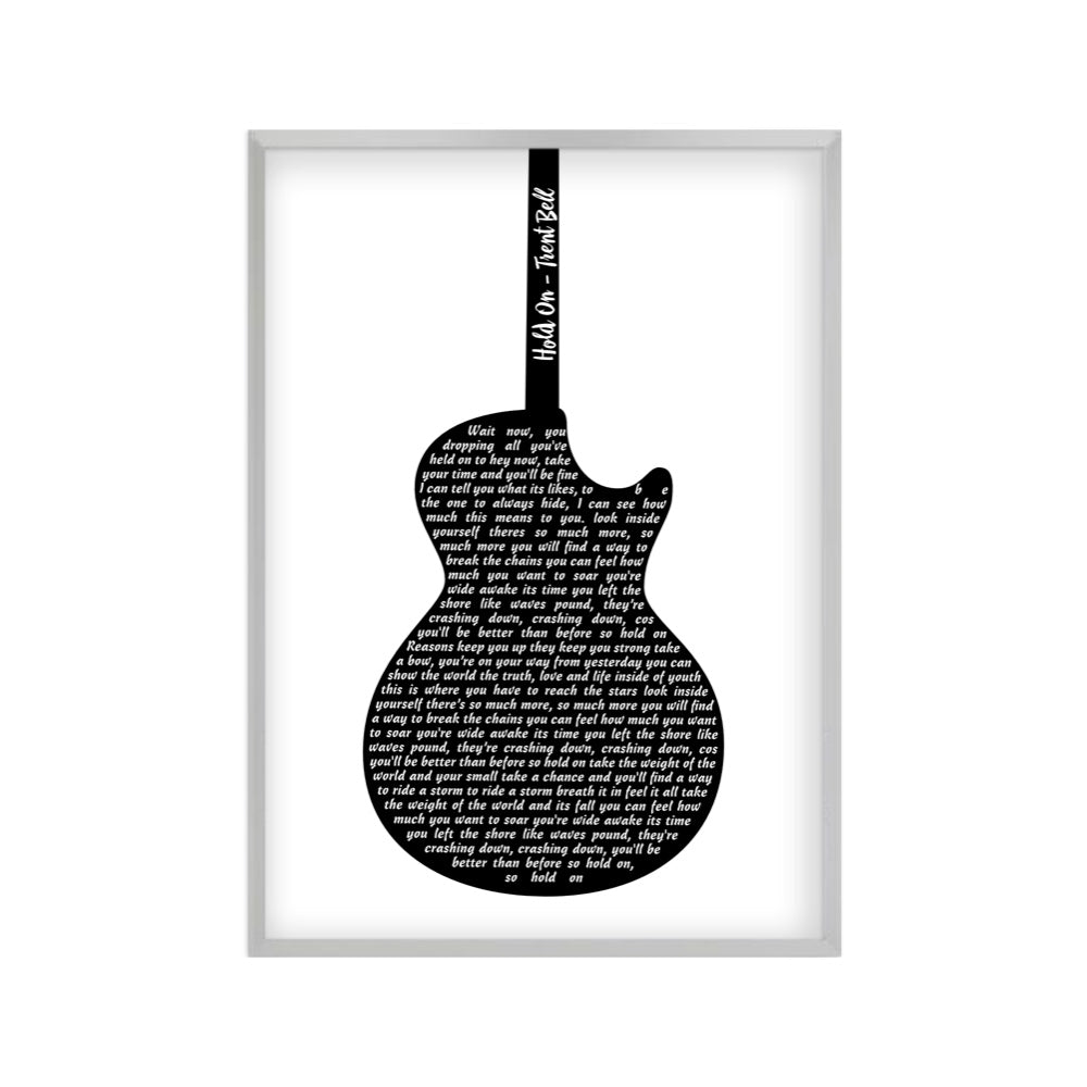 Personalised Guitar Lyrics Print