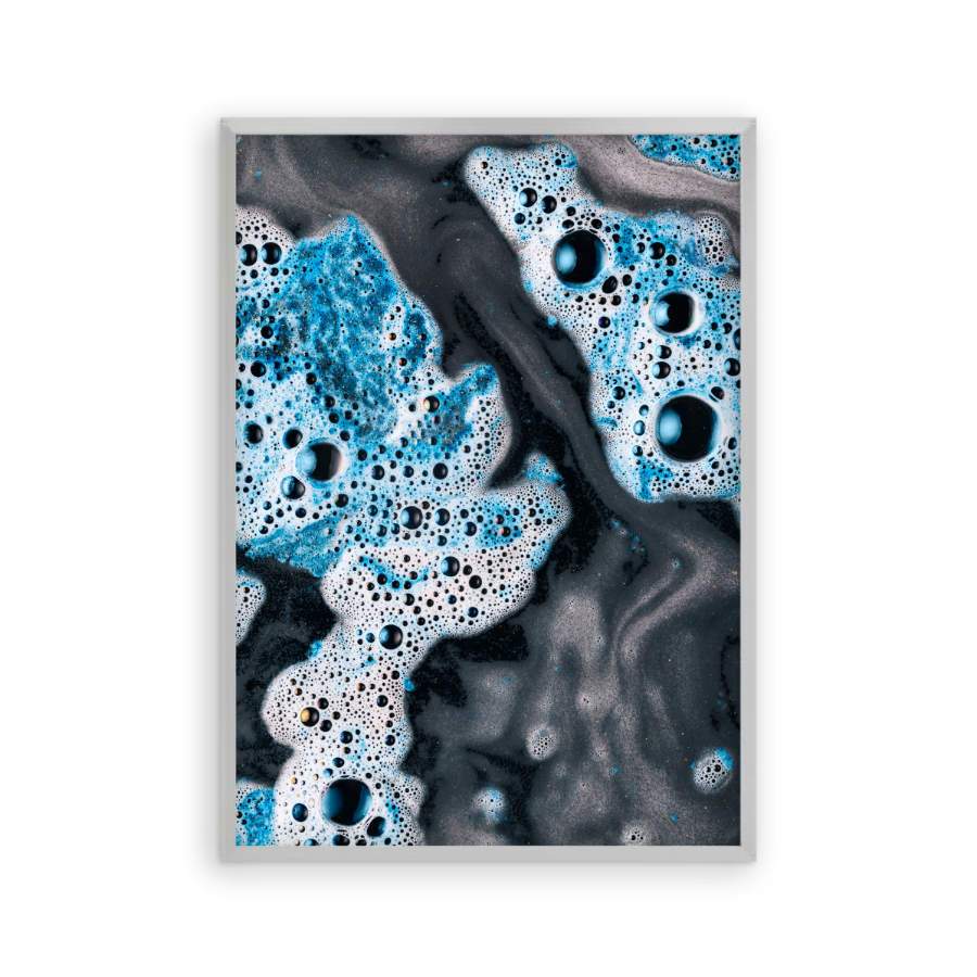 Blue White Paint Swirls No3 Print - Blim & Blum