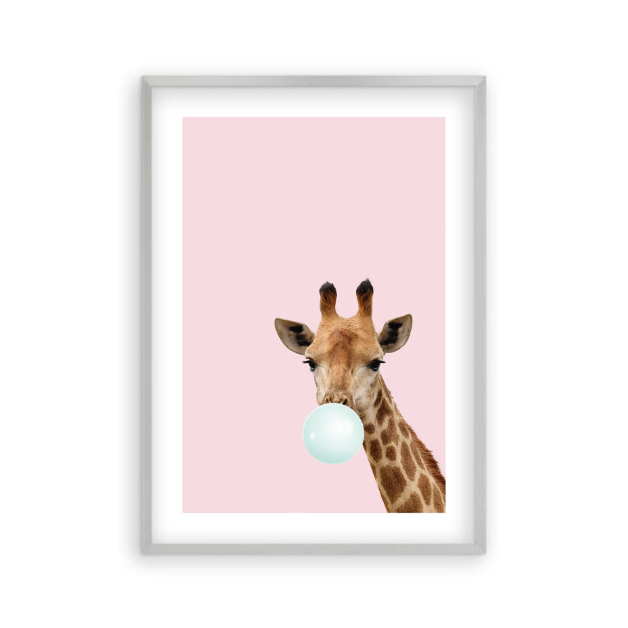 Bubblegum Giraffe Print