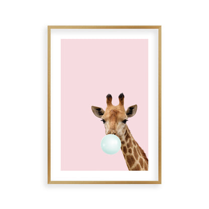 Bubblegum Giraffe Print