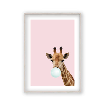 Bubblegum Giraffe Print