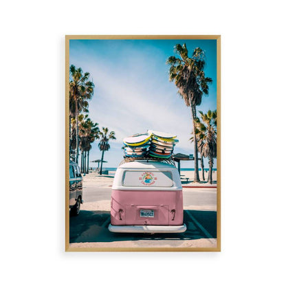 Camper Van Beach Pink Print - Blim & Blum