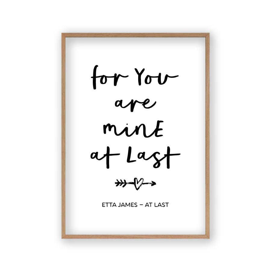 For You Are Mine At Last Lyrics Print - Blim & Blum