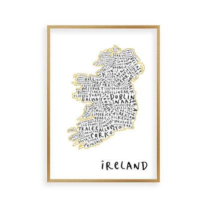 Ireland Typography Map Print