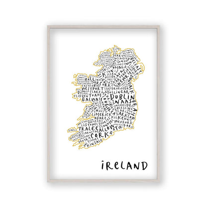 Ireland Typography Map Print