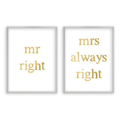Mr Right Mrs Always Right - Set Of 2 Prints - Blim & Blum