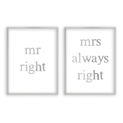 Mr Right Mrs Always Right - Set Of 2 Prints - Blim & Blum