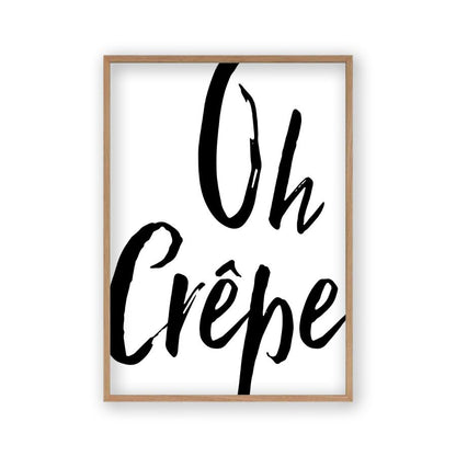 Oh Crepe Print in an oak frame