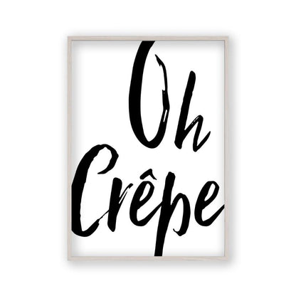 Oh Crepe Print in a white oak frame