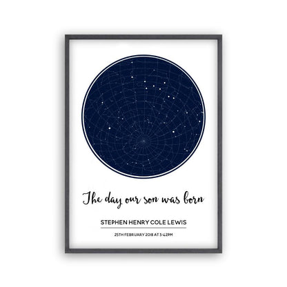 Personalised Day You Were Born Stars Print - Blim & Blum