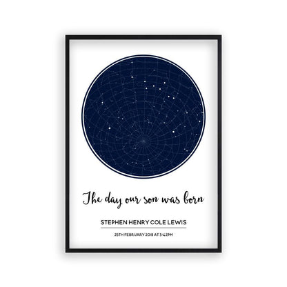 Personalised Day You Were Born Stars Print - Blim & Blum