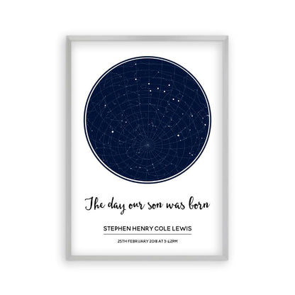 Personalised Day You Were Born Stars Print - Blim & Blum