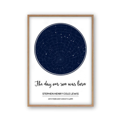 Personalised Day You Were Born Stars Print - Blim & Blum
