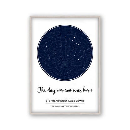Personalised Day You Were Born Stars Print - Blim & Blum