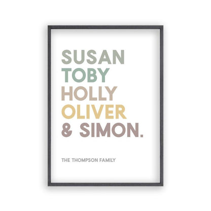 Personalised Family Names Print - Blim & Blum