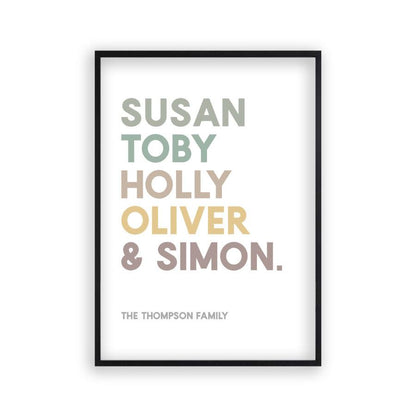 Personalised Family Names Print - Blim & Blum