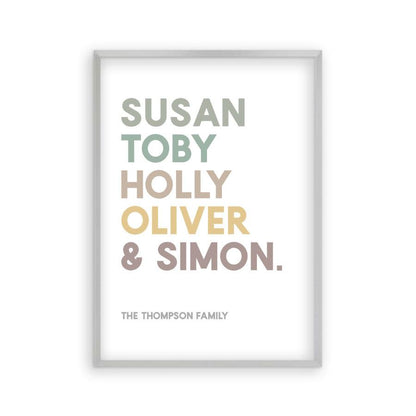 Personalised Family Names Print - Blim & Blum