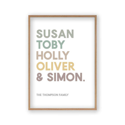 Personalised Family Names Print - Blim & Blum