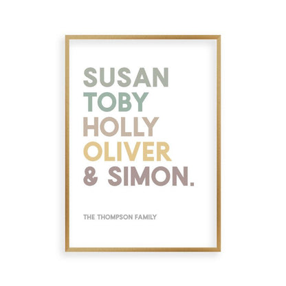Personalised Family Names Print - Blim & Blum