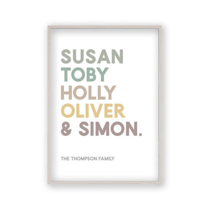 Personalised Family Names Print - Blim & Blum