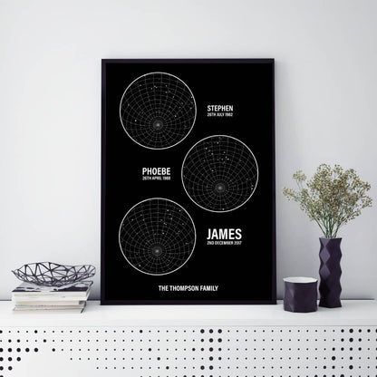 Personalised Family Star Maps Print