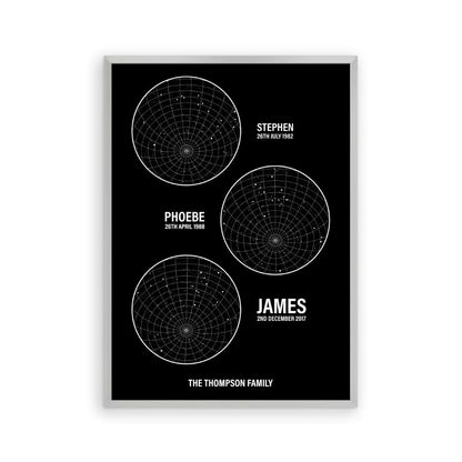 Personalised Family Star Maps Print