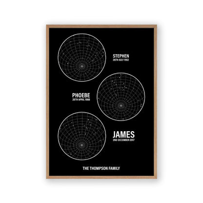 Personalised Family Star Maps Print