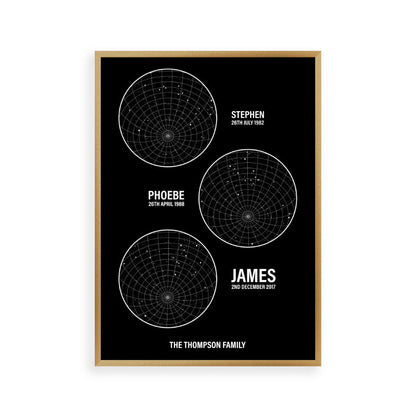 Personalised Family Star Maps Print