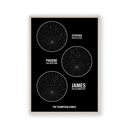 Personalised Family Star Maps Print