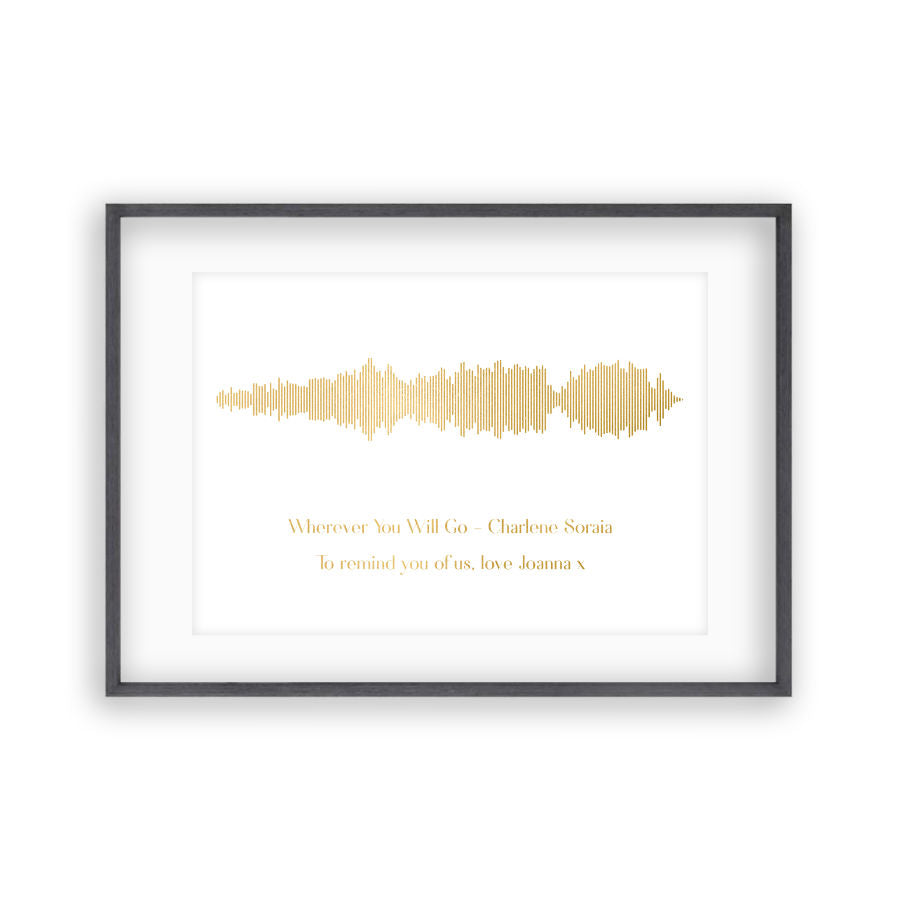 Personalised Gold Foil Favourite Song Sound Wave Print