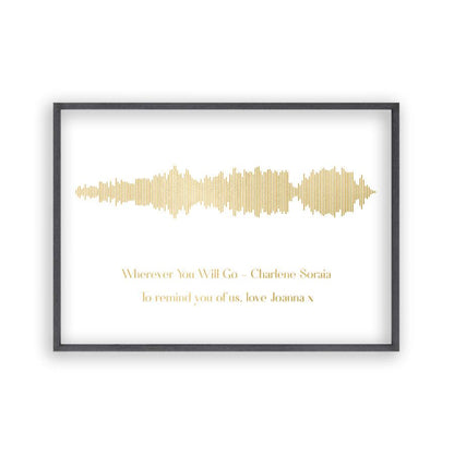 Personalised Gold Foil Favourite Song Sound Wave Print - Blim & Blum