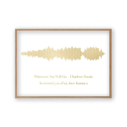 Personalised Gold Foil Favourite Song Sound Wave Print - Blim & Blum